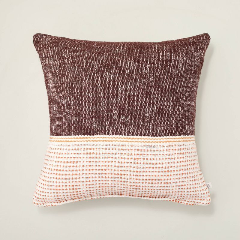 Textured Color Block Square Throw Pillow - Hearth & Hand™ with Magnolia | Target