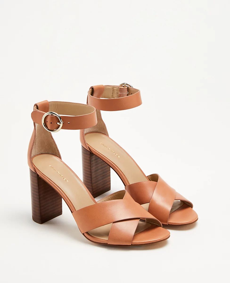 Liya Leather Block Heel Sandals | Ann Taylor | Ann Taylor (US)