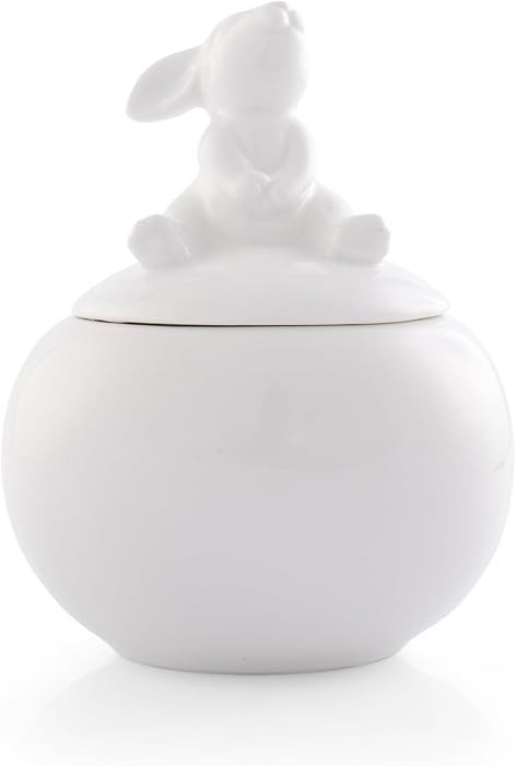 Arthur Court Sugar Bowl, White Stoneware, Setting Bunny Design on Lid, Durable and Easy to Clean ... | Amazon (US)