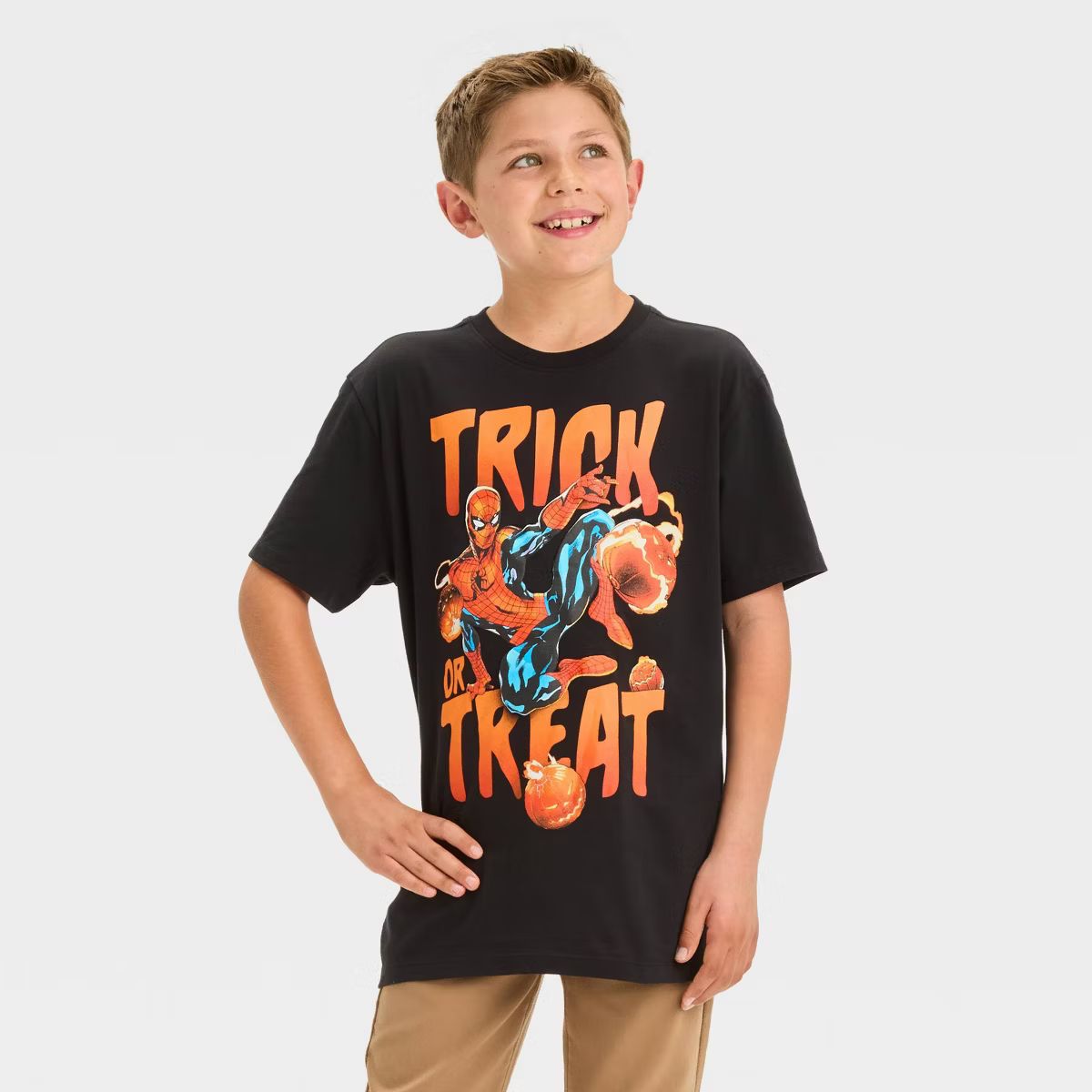 Boys' Marvel Spider-Man Halloween Short Sleeve Graphic T-Shirt - Black | Target