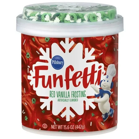 Pillsbury Funfetti Holiday Red Vanilla Frosting, 15.6 Oz Tub | Walmart (US)