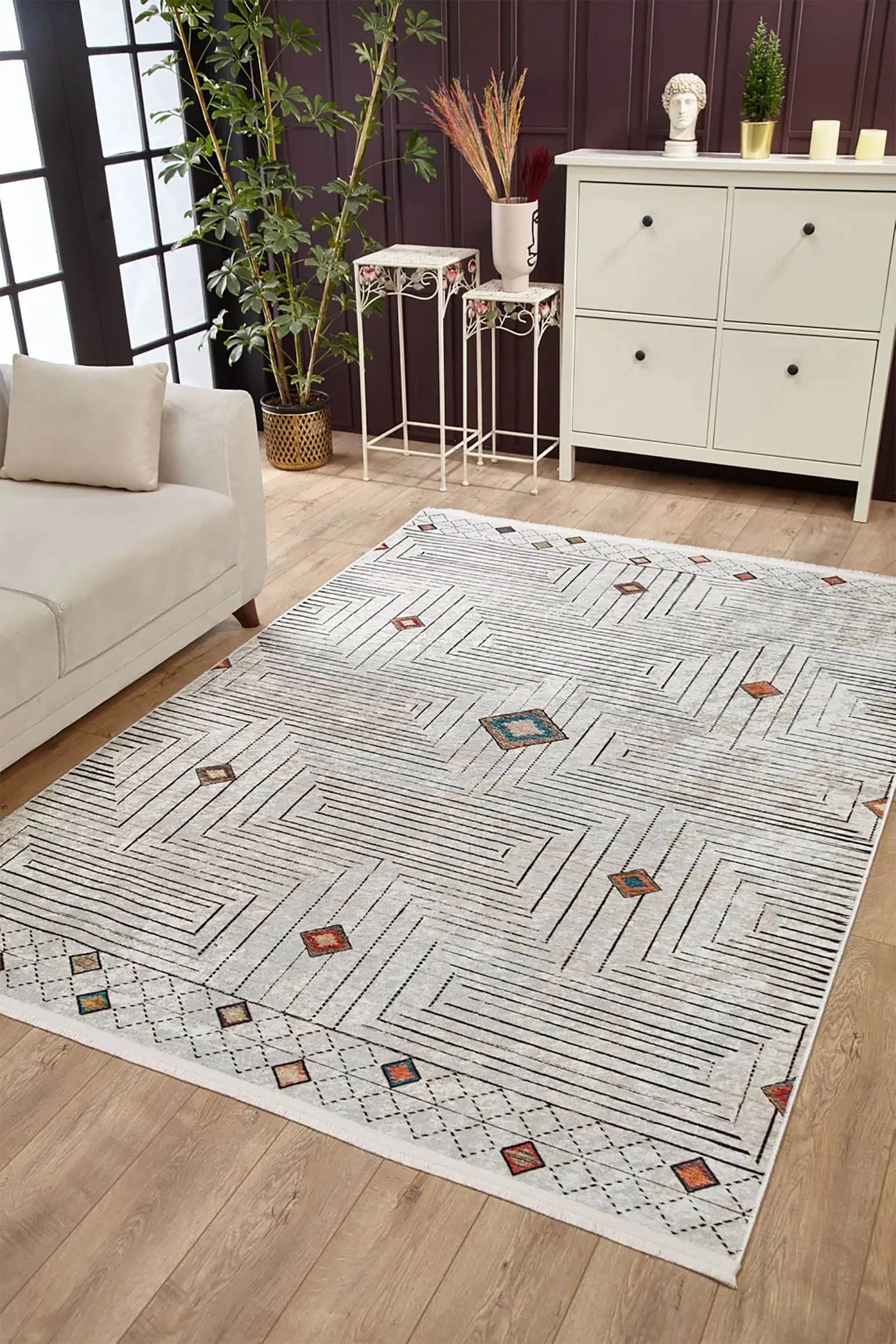 Margaret Geometric Modern Home Decor Rug | Fame Rugs