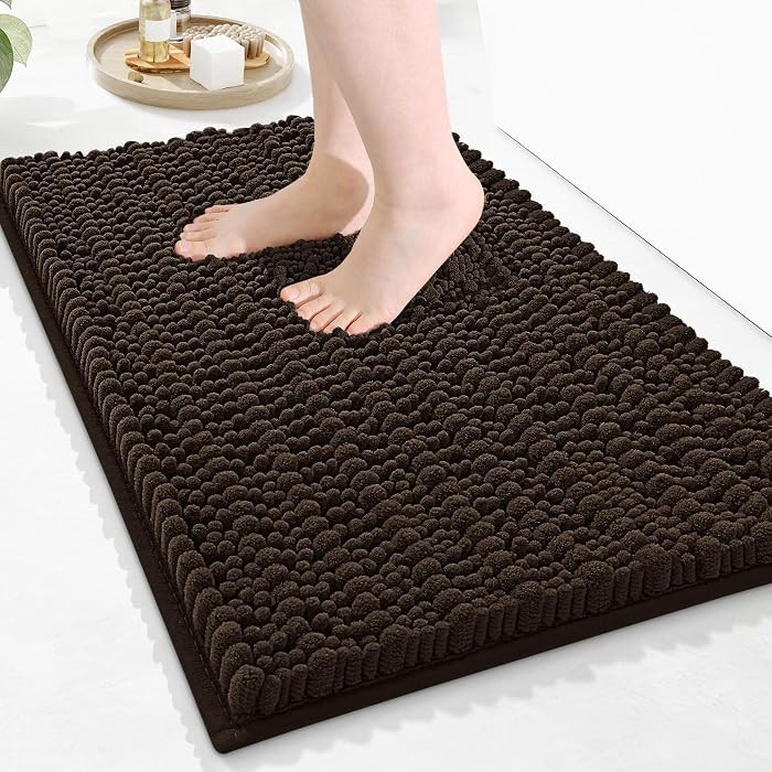 Arotive Luxury Bathroom Rugs 24x16, Extra Soft Thick Absorbent Shaggy Chenille Bath Rugs, Non-Sli... | Amazon (US)