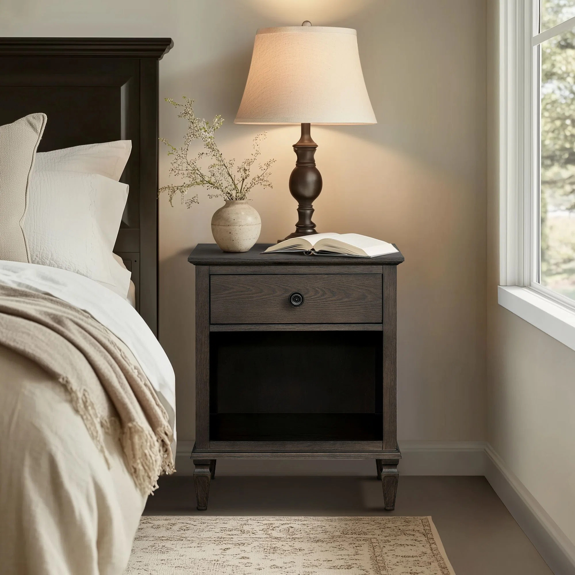 VIctoria One-Drawer Wood Nightstand with Shelf | Wayfair North America