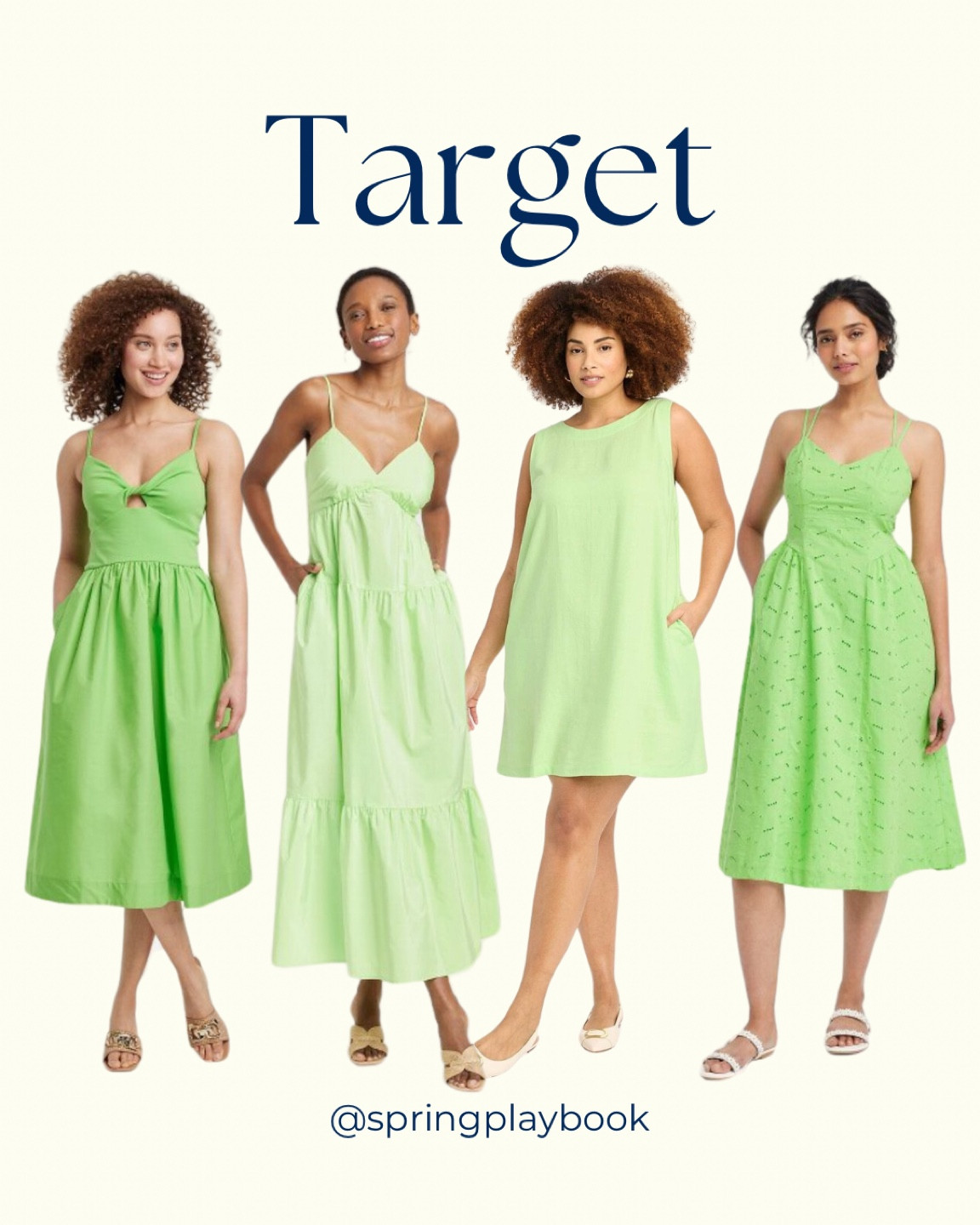 If you love a green dress like me, Target has you covered! These would be great for Easter, baby showers, bridal showers, garden party weddings, etc!

L to R style, my opinion as style is open to interpretation:
Romantic or Classic
Natural or Ingenue
Natural or Gamine
Ingenue or Classic

#createdcolorful #createdcolorfulspring #hocspring #tcispring #pcaspring #lightspring #warmspring #truespring #brightspring #clearspring #paintboxspring #bluespring

#LTKsalealert #LTKwedding #LTKparties