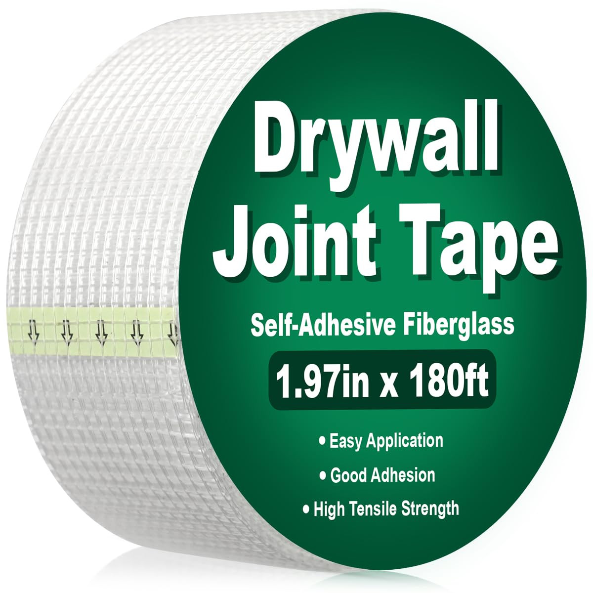 Drywall Joint Tape 1.97IN x 180 FT, Heavy-Duty Self-Adhesive Fiberglass Mesh Tape, for Wall Crack... | Amazon (US)