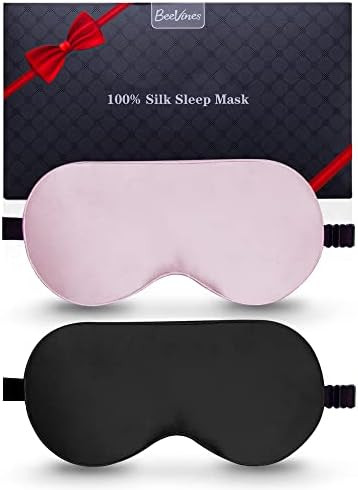 Silk Sleep Mask, 2 Pack 100% Real Natural Pure Silk Eye Mask with Adjustable Strap, Eye Mask for ... | Amazon (US)