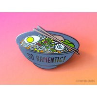 Ramen Hard Enamel Pin ""So Ramentic"" - Foodie Lapel Pin, Gift, Hard Enamel Cloisonne Japanese Food, Funny Gift | Etsy (US)