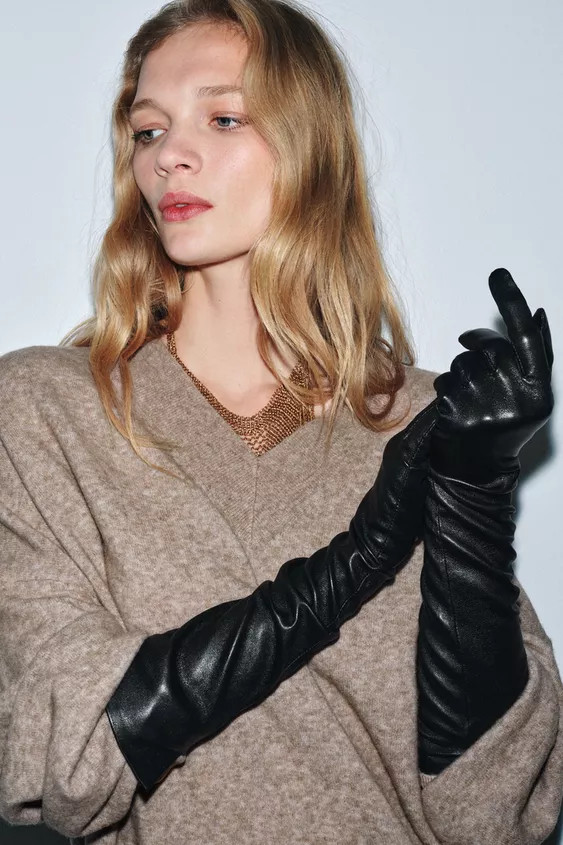 100% LEATHER LONG GLOVES | Zara US