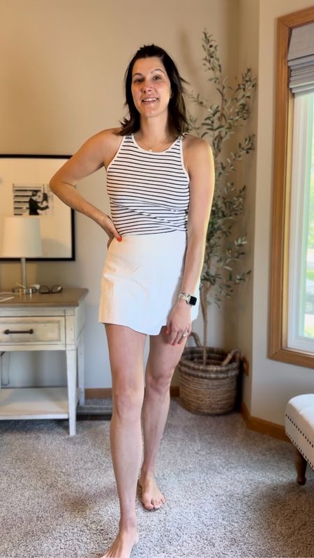 An easy look to feel pulled together for a day out with the kids 

Abercrombie finds, AF haul, tan girl approved, striped tank top, linen skort, adorable finds, summer outfits, brunch date

#LTKSeasonal #LTKFindsUnder50 #LTKMidsize