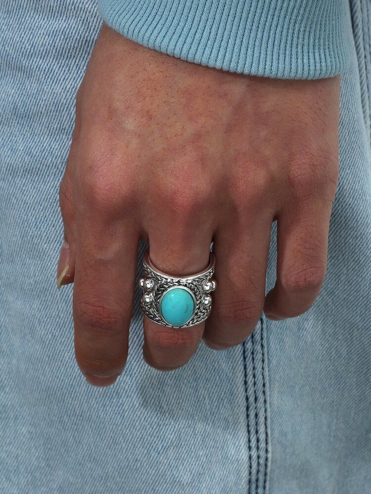 Men Turquoise Decor Ring | SHEIN