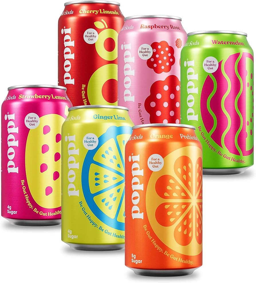 POPPI Sparkling Prebiotic Soda w/ Gut Health & Immunity Benefits, Beverages w/ Apple Cider Vinega... | Amazon (US)