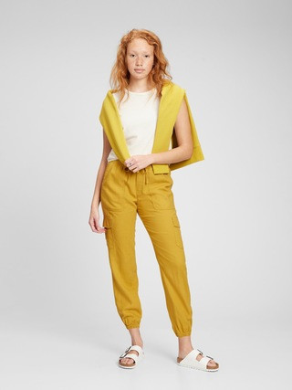 Linen-Rayon Utility Joggers | Gap Factory