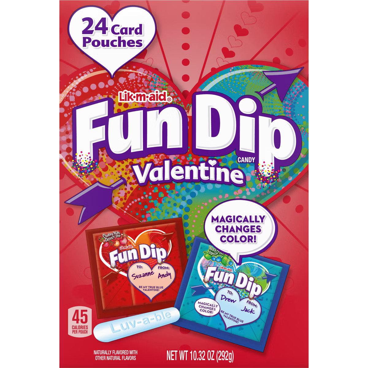 LIK-M-AID Valentine's Fun Dip Carton - 10.32oz/24ct | Target