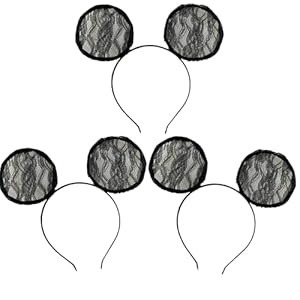 Needzo Black Lace Mouse Ears Headband Set, Costume Party Hair Accessory, One Size Fits Most (Pack... | Amazon (US)