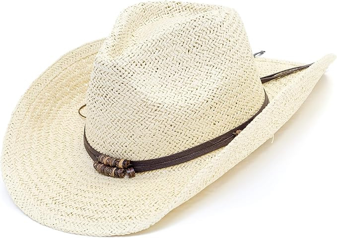 Old Stone Straw Cowboy Cowgirl Hat for Men Women Wide Brim Sun Hat Western Style | Amazon (US)