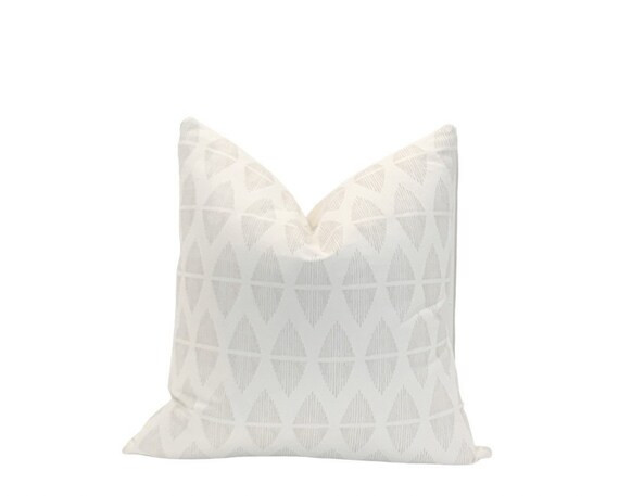 RITA  Beige and White Simple Print Boho Farmhouse Pillow | Etsy | Etsy (US)