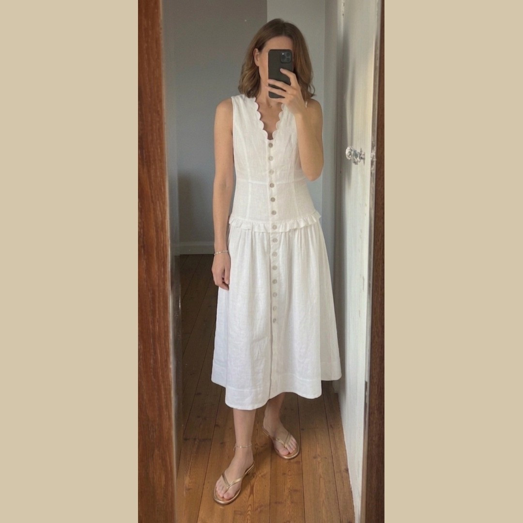 Another drop waist dress which is designed with has a waistcoat over a skirt. #LTKxMintVelvet