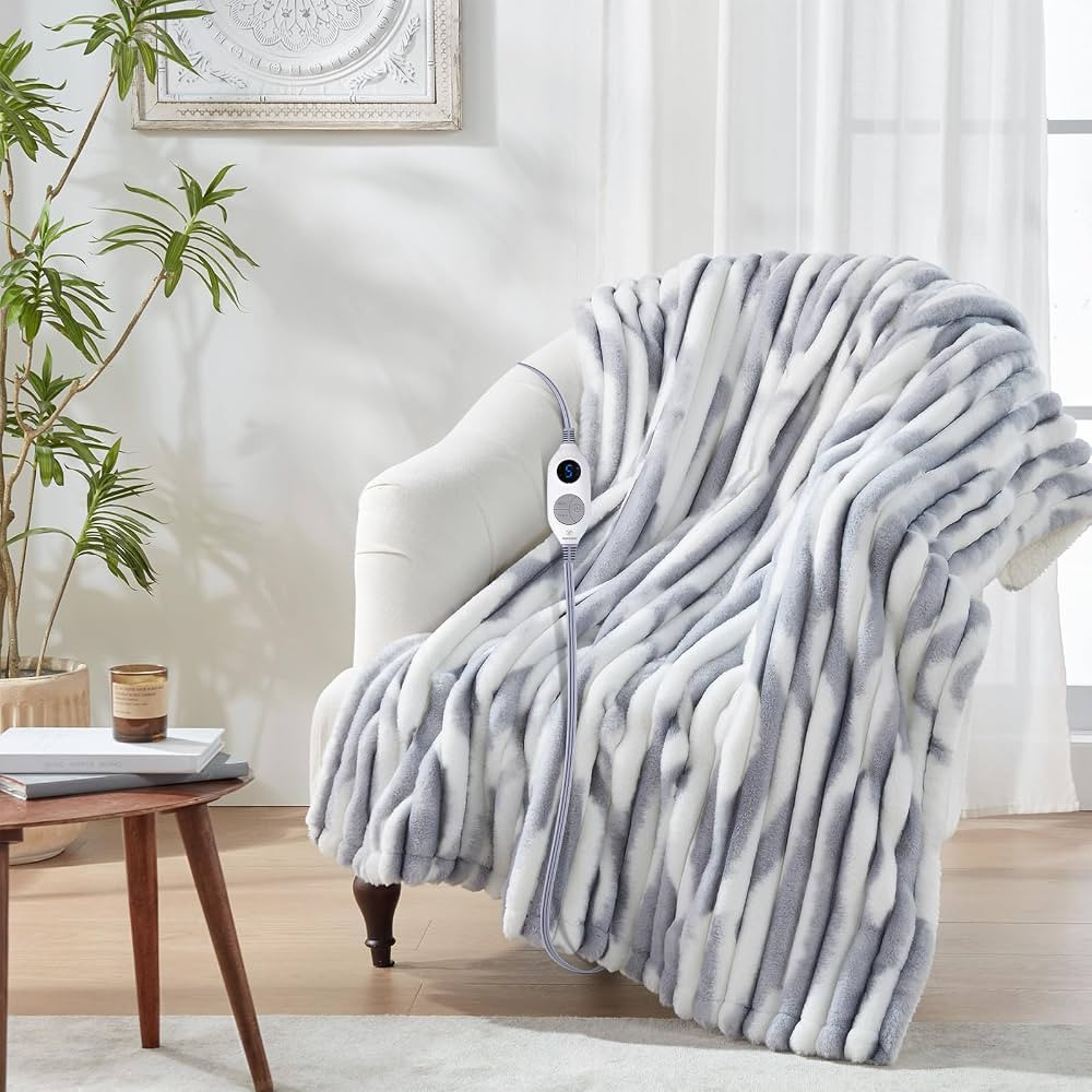 Westinghouse Electric Blanket Heated Throw, Super Cozy Luxury Faux Fur & Sherpa with 6 Heating Le... | Amazon (US)