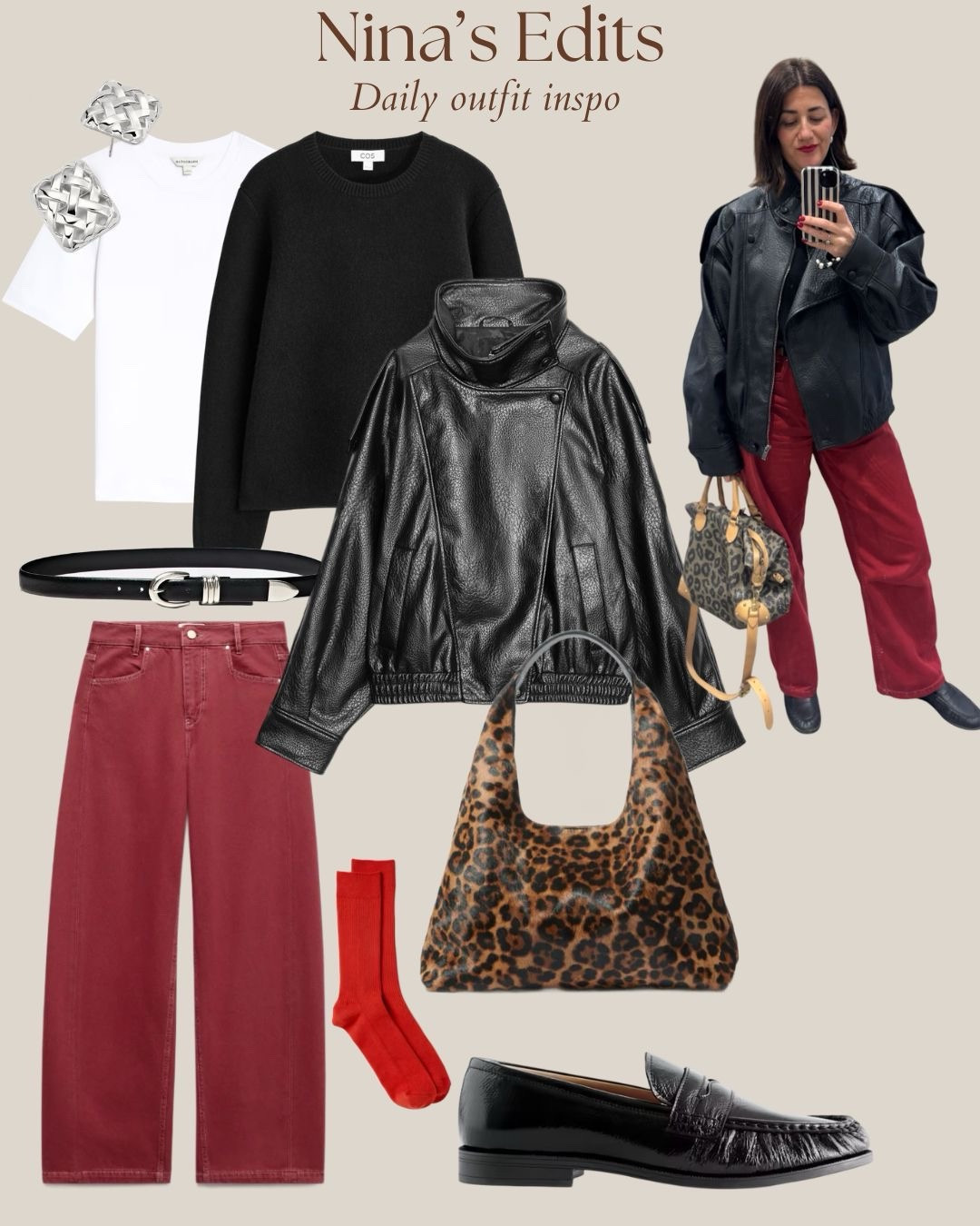 Styling red hush Jeans with the Zara faux leather bomber 

#LTKFashionMonth