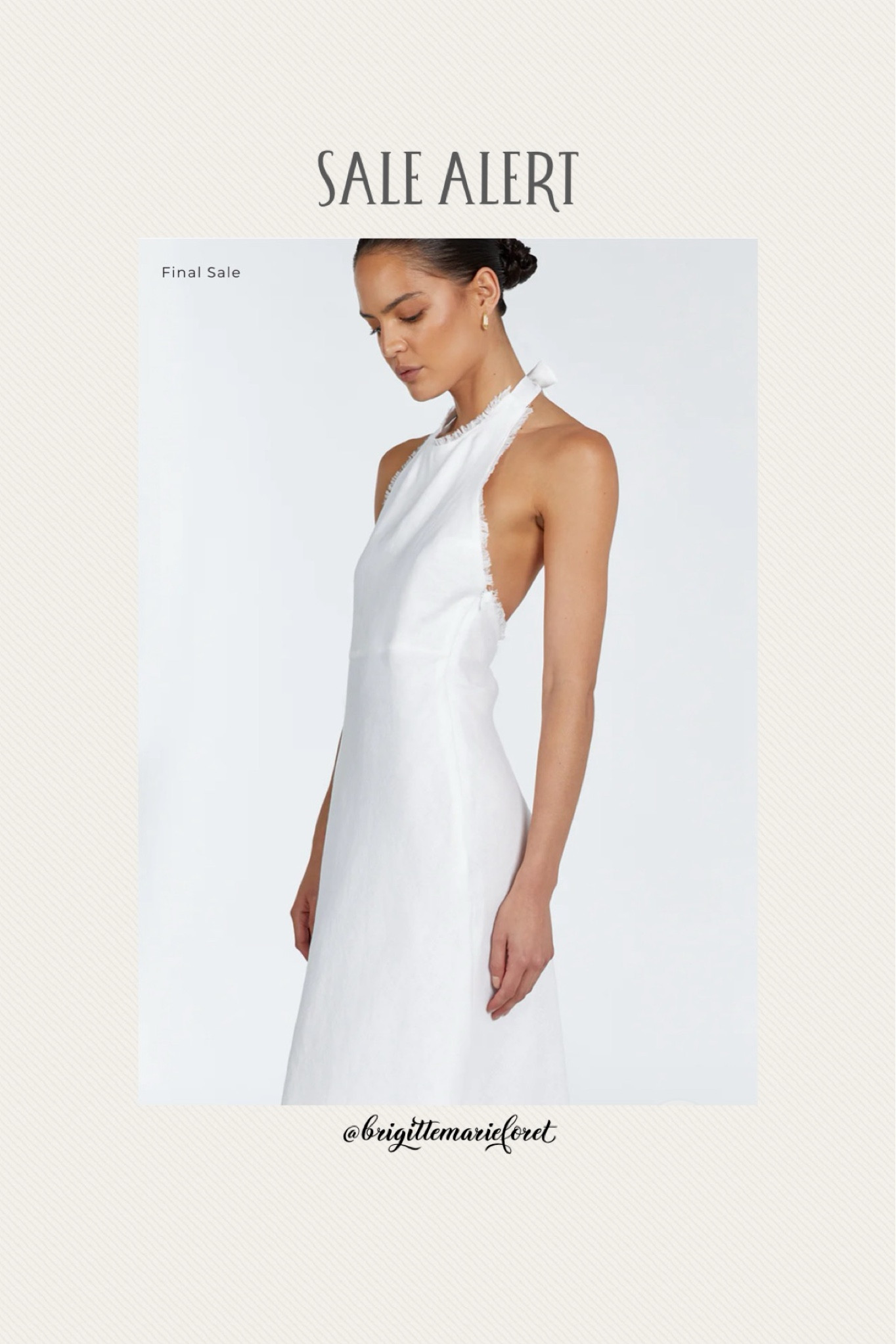 white linen halter dress Women's Guayabera Halter Dress, Linen-Cotton, 4 Pockets Small / White main image 0