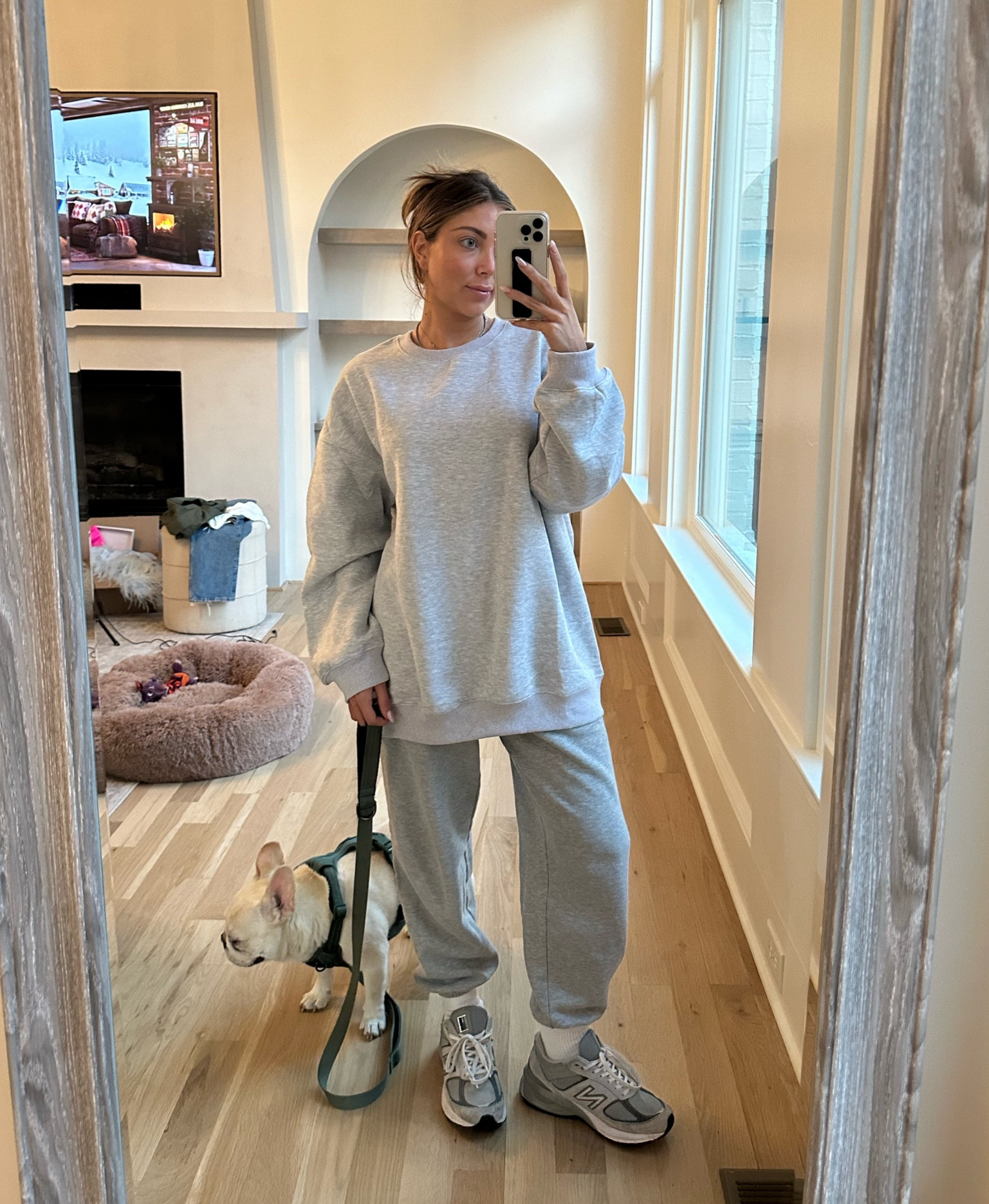 Grey sweatshirt oversized sweatshirt size medium Amazon finds amazon fashion 