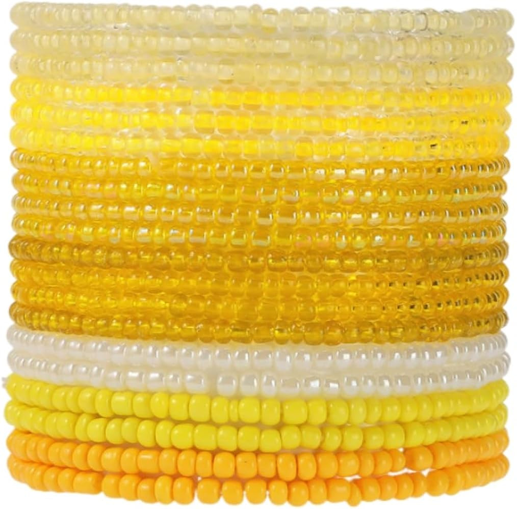 18-20PCS Colorful Bohemia Seed Beaded Bracelets Set Stackable Boho Stretch Bangle Bracelets Multi... | Amazon (US)