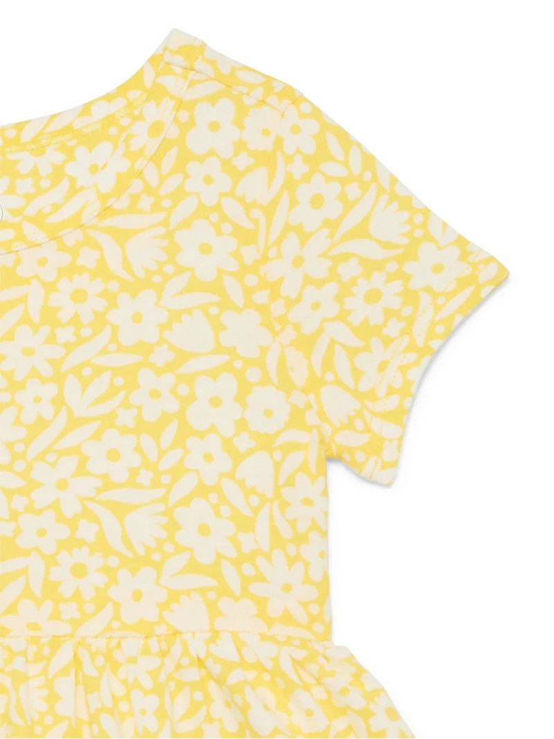 Wonder Nation Baby and Toddler Girls Play Dress with Short Sleeves, Sizes 0/3M-5T | Walmart (US)