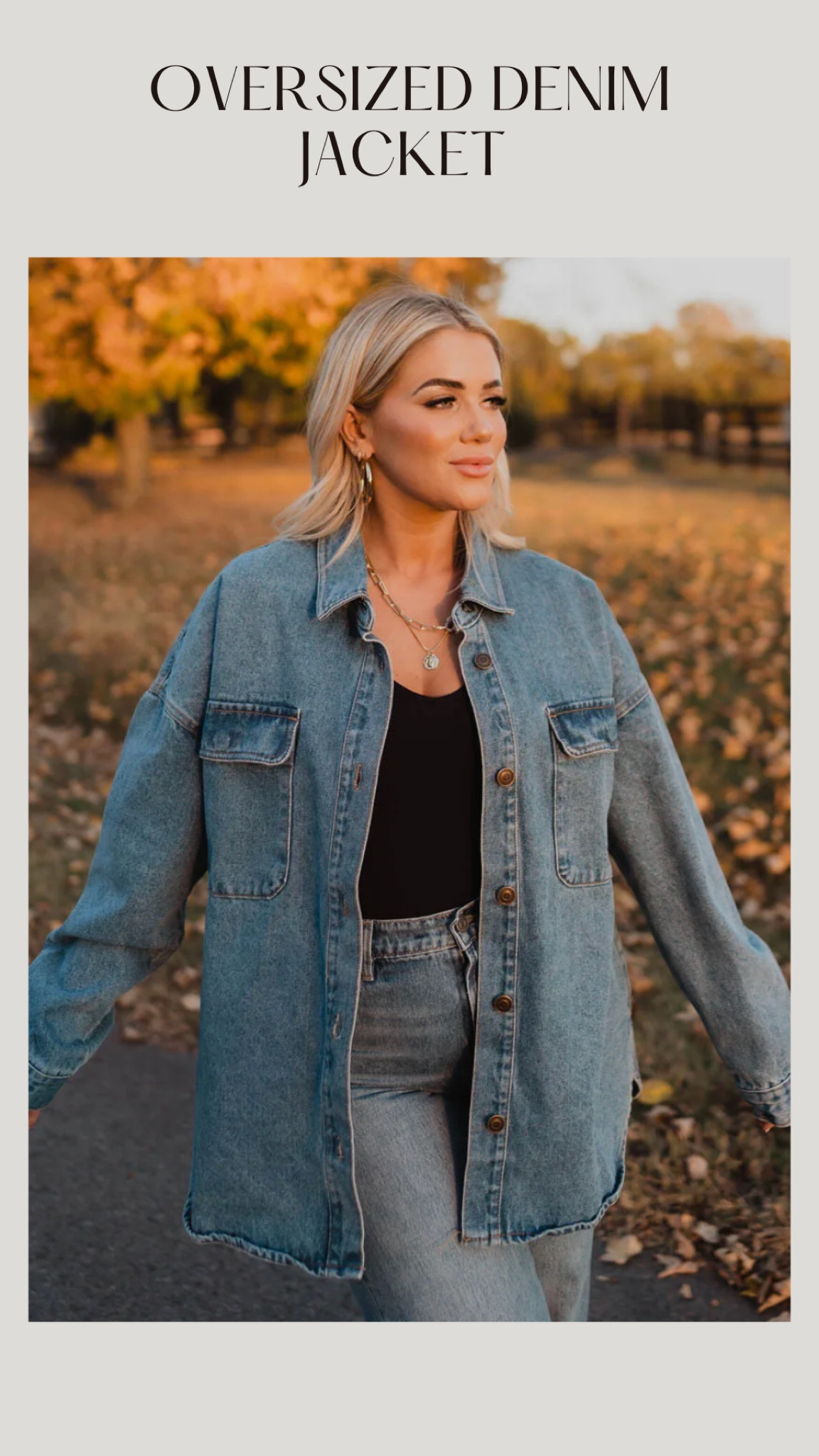 Oversized denim jacket at Vici under $70! 

#LTKSeasonal #LTKstyletip #LTKfindsunder100
