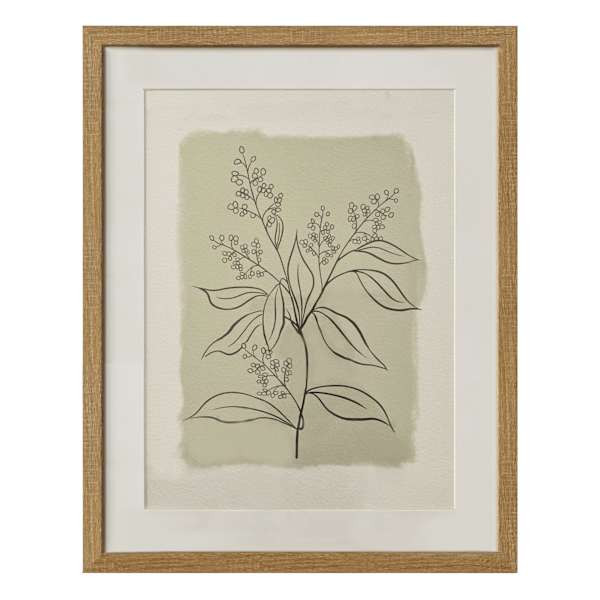 Glass Framed Leaves Print Wall Art, 16x20 | At Home