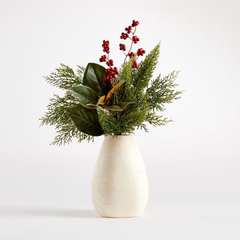 Liloo Marble Vase Faux Arrangement | Crate and Barrel | Crate & Barrel