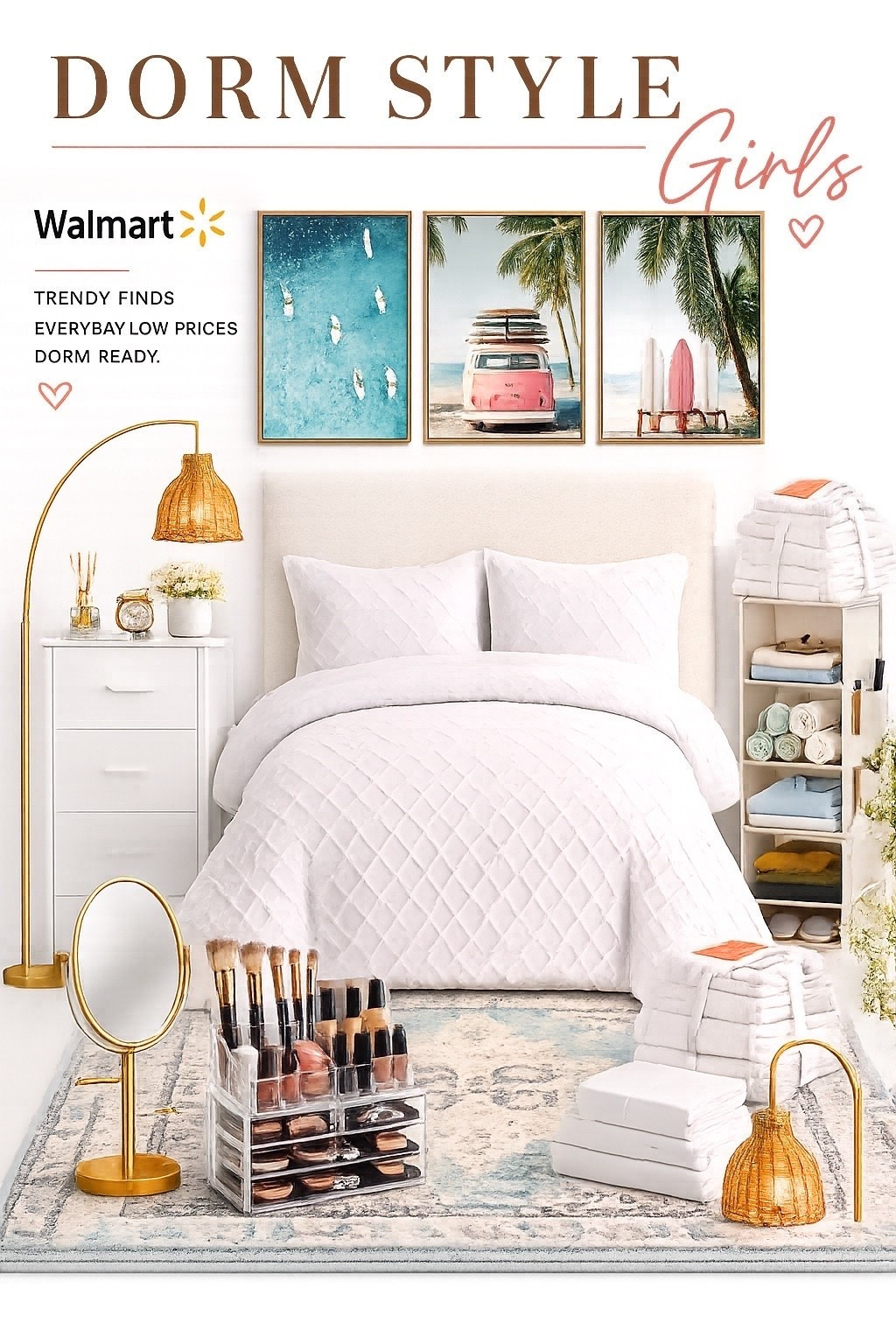 A curated Walmart teen bedroom and the rug I love for girls!