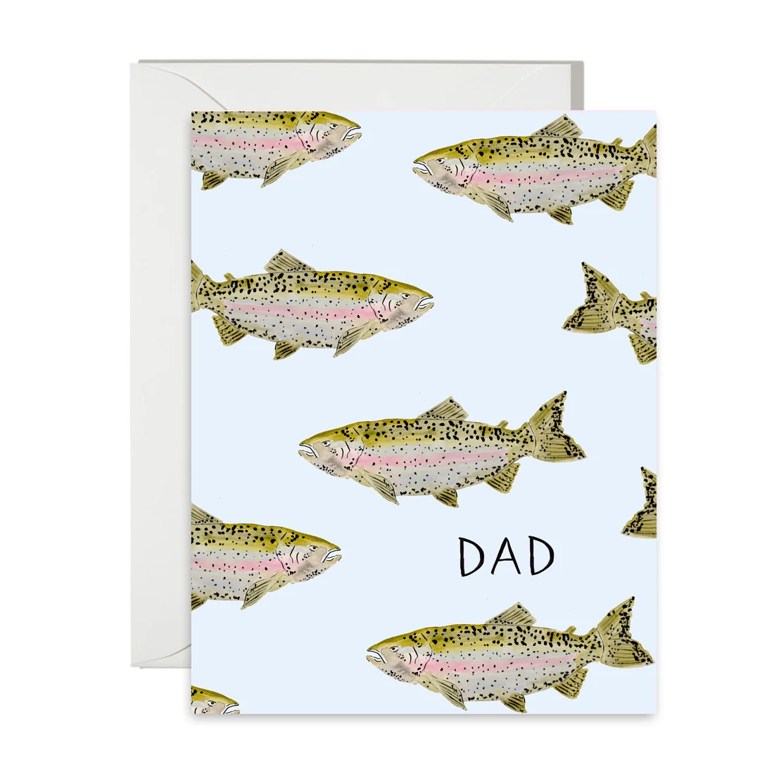 Father's Day - Dad - Trout Print - Painted & Hand Lettered Cards - A-2 - Etsy | Etsy (US)