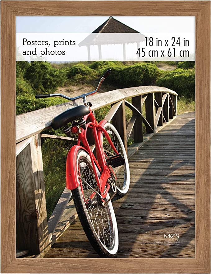 MCS Museum Poster Frame, 18 x 24 Inch, Medium Oak Woodgrain | Amazon (US)