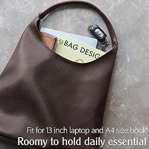 Hobo Bags for Women Soft Vegan Leather Shoulder Handbag Slouchy Tote Purses | Amazon (US)