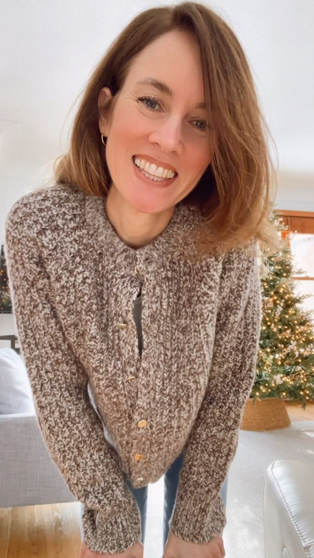 I love this brown and white marled cardigan from Abercrombie and Fitch. #over40style #wintersweaters 

#LTKvlog #LTKootd #LTKGiftGuide