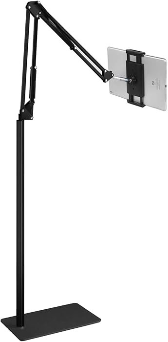 Tablet Floor Stand with 5LB Metal Base, Overhead Bed Phone Stand Angle Height Adjustable Holder, ... | Amazon (US)