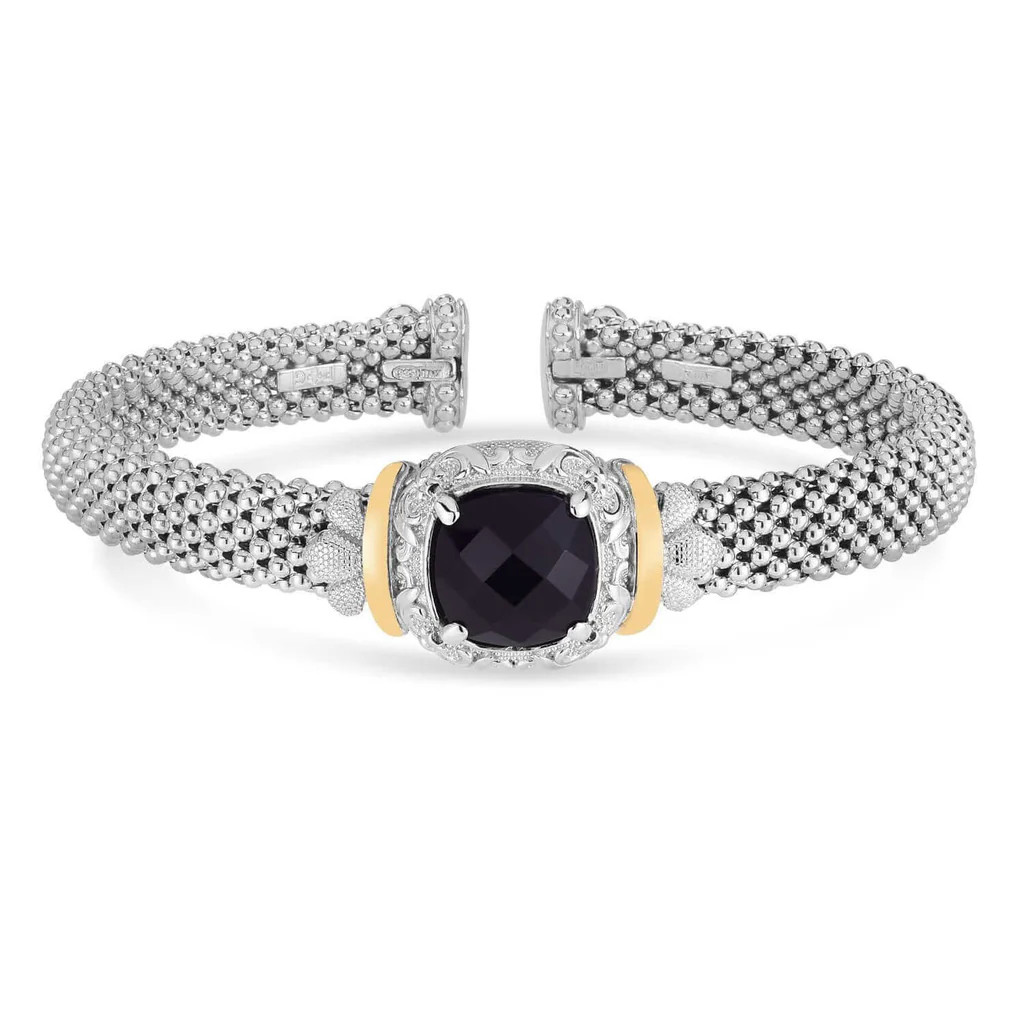 Silver & 18K Cushion-Cut Onyx Cuff | Phillip Gavriel