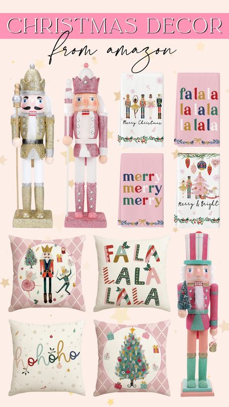 Pink Christmas decor, pink nutcracker, glitter nutcracker, Amazon home, Amazon finds, Christmas pillows

#LTKHoliday #LTKSeasonal