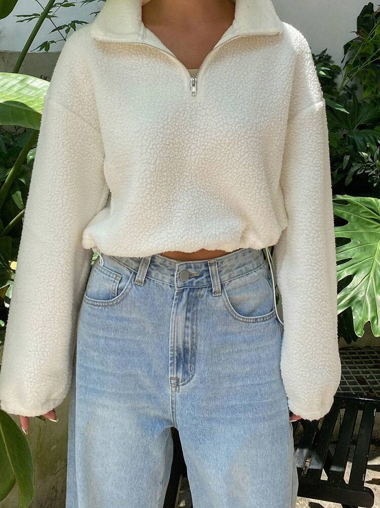 DAZY Women's Plain Loose Casual Sweatshirt Fall,Winter | SHEIN