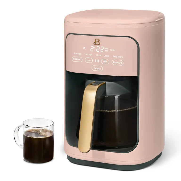 Beautiful 14-Cup Programmable Drip Coffee Maker with Touch-Activated Display, Rose by Drew Barrym... | Walmart (US)