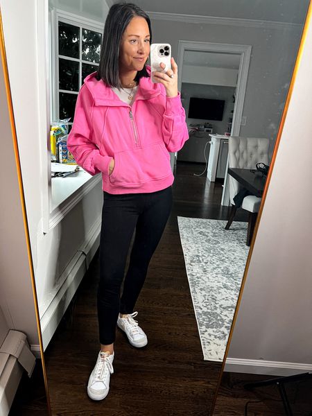 Amazon lululemon dupe! Comes in a ton of colors. Wearing a small. Best leggings. High waisted, super soft & come in a pack of 3. 

Mom style, mom outfit, running errands, casual style, amazon finds, lookalike, look for less, scuba hoodie

#LTKsalealert #LTKfit #LTKFind