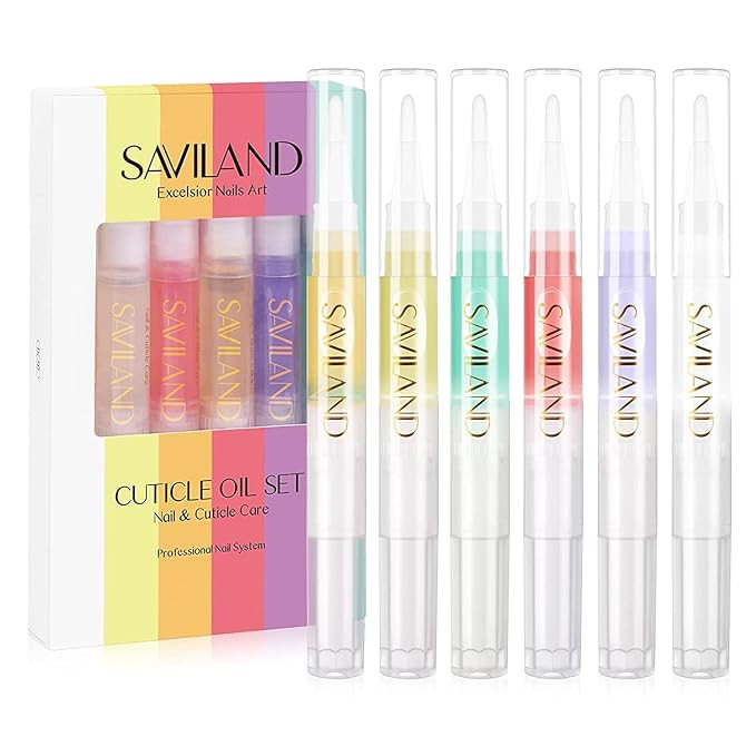 SAVILAND Natural Cuticle Oil Pen: 6PCS Revitalizing Cuticle Oil for Nails with Vitamin E Repaired... | Amazon (US)