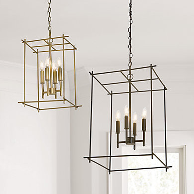Hannah 4 Light Pendant with Hand Finished Iron Frame & Dimmable Candle Cluster | Ballard Designs, Inc.