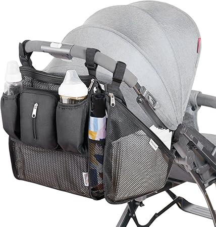 SUNVENO 2-pack Universal Stroller Organizer Caddy with Cup Holders, Wipes Pouch and Extra Storage... | Amazon (US)