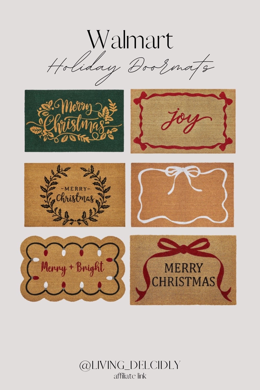 Holiday doormats at Walmart✨

Christmas Decor | Holiday Decor | Porch Decor

#LTKHome #LTKSeasonal