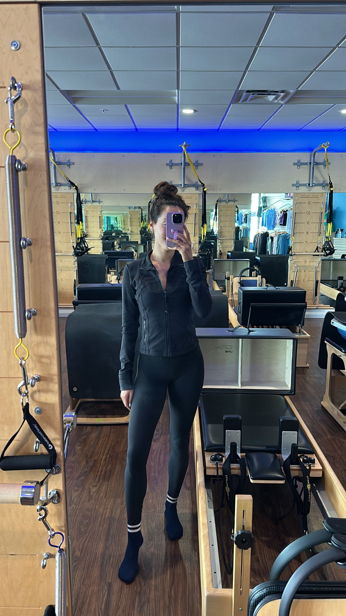 3/5 Pilates outfit 
Pilates socks

Detroit Lions Abercrombie sweatshirt size M
Lululemon define nulu jacket size 8
Lululemon super high rise leggings size 6
Tavi grip socks 

#LTKActive