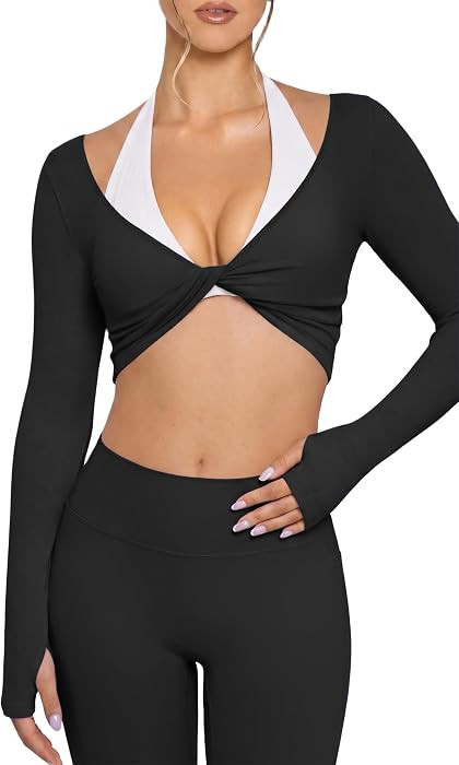 SUUKSESS Women Pilates Wrap Top Bolero Shrug Long Sleeve Cover Up Top | Amazon (US)