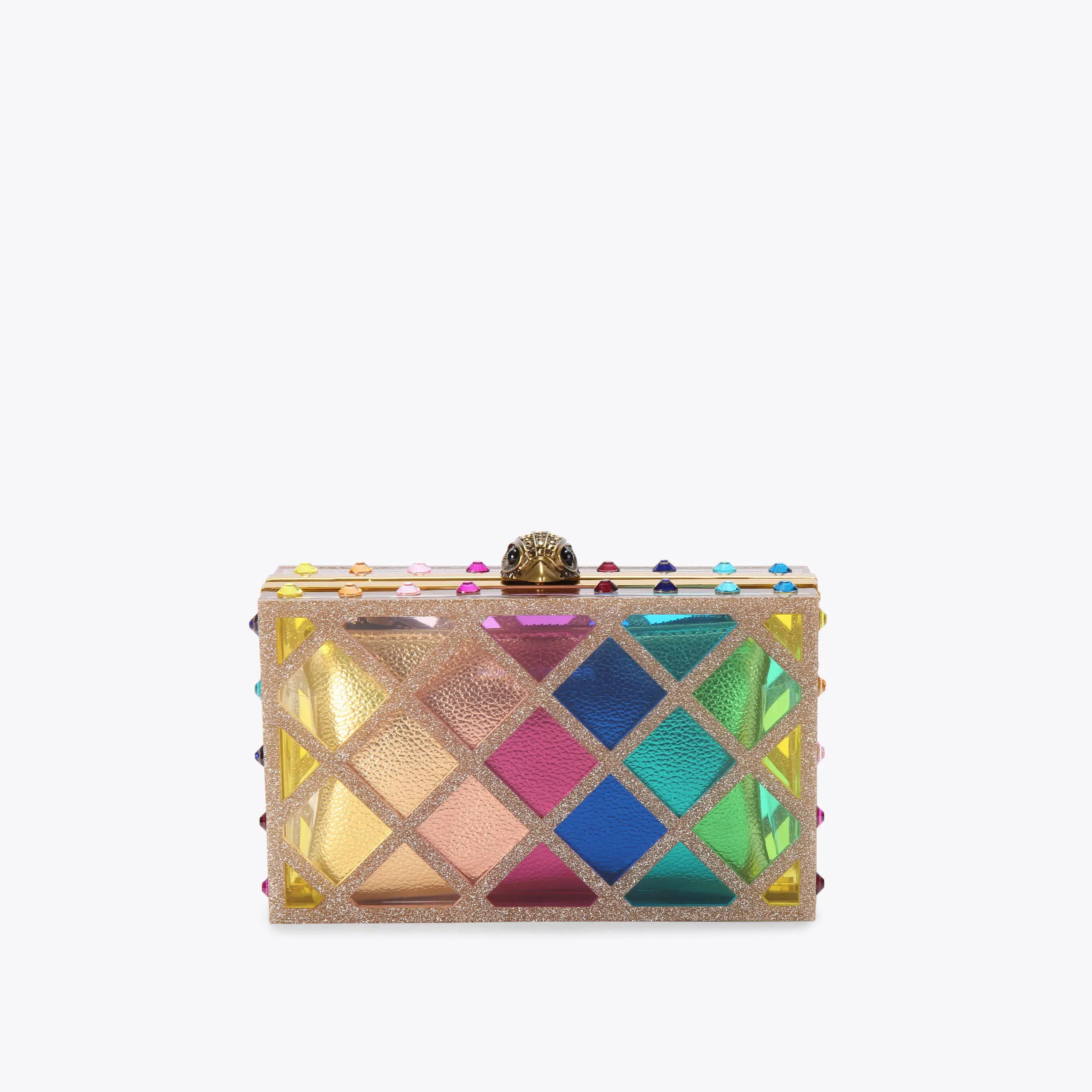 crystal quilt box clutch bag | Kurt Geiger US