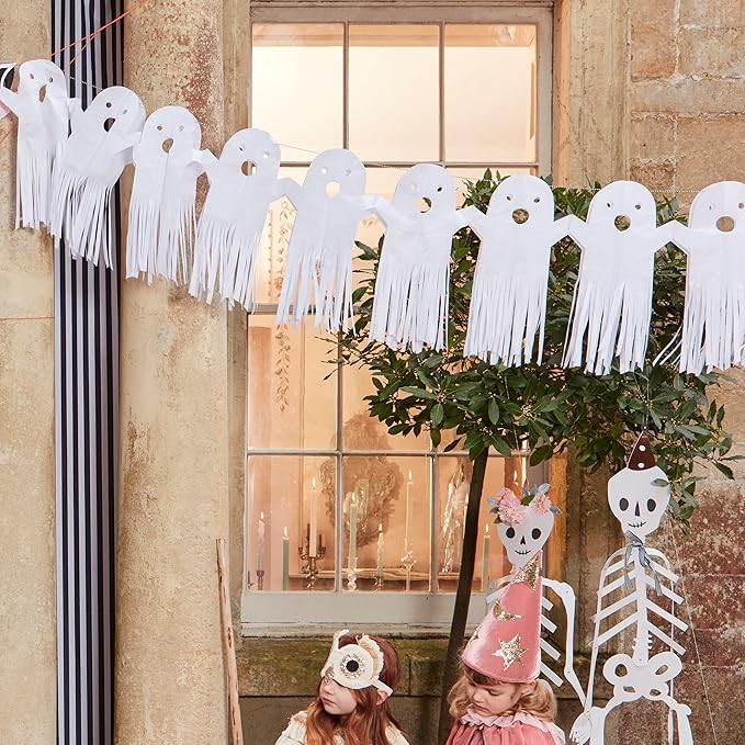 Meri Meri Large Tissue Paper Ghosts Halloween Garland (Pack of 1), 6.5’ Strand with Excess Cord... | Amazon (US)
